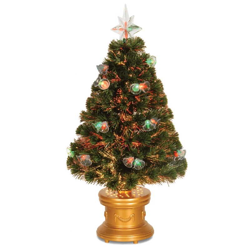 36 in. Pre-Lit Fiber Optic Fireworks Double Bell Tree