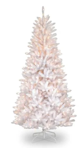 6.5 ft. Pre-Lit Asbury White Fir Slim Tree