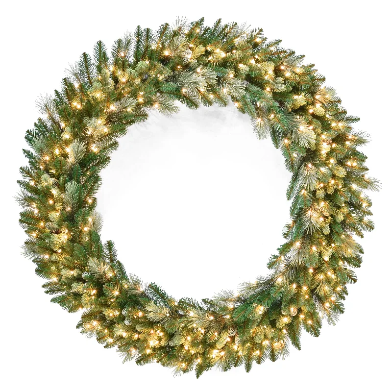 60 in. Pre-Lit Carolina Pine Wreath with Clear Lights