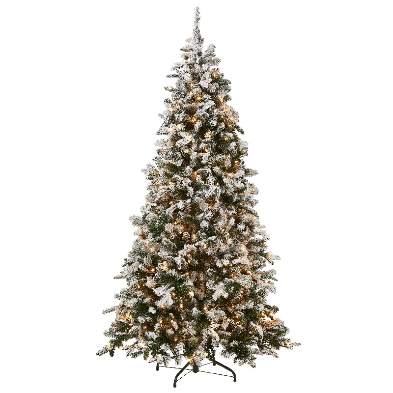 7.5 ft. Pre-Lit Snowy Everest Fir Medium Tree with Clear Lights