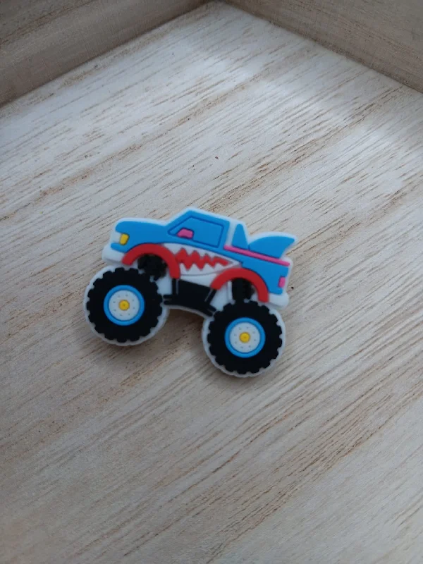 Blue Shark Monster Truck Shoe Charm Accessory