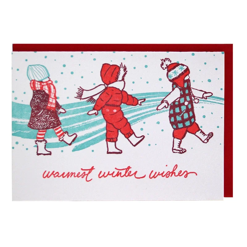 Bundled Up Kids Holiday Card