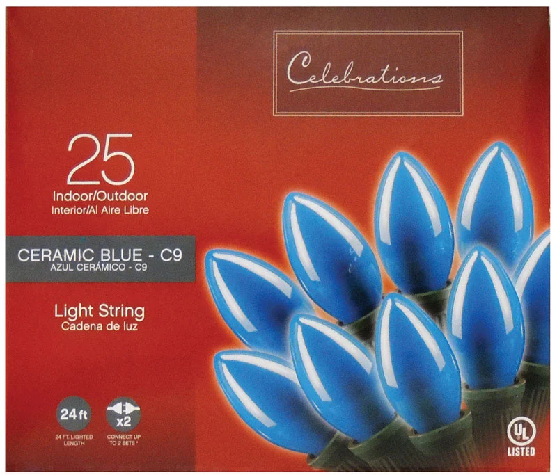 Celebrations  Incandescent  Blue  25 count String Lights  24 ft.