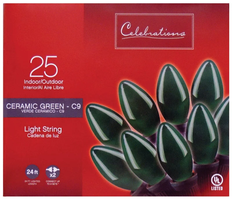 Celebrations  Incandescent  Green  25 count String Lights  24 ft.