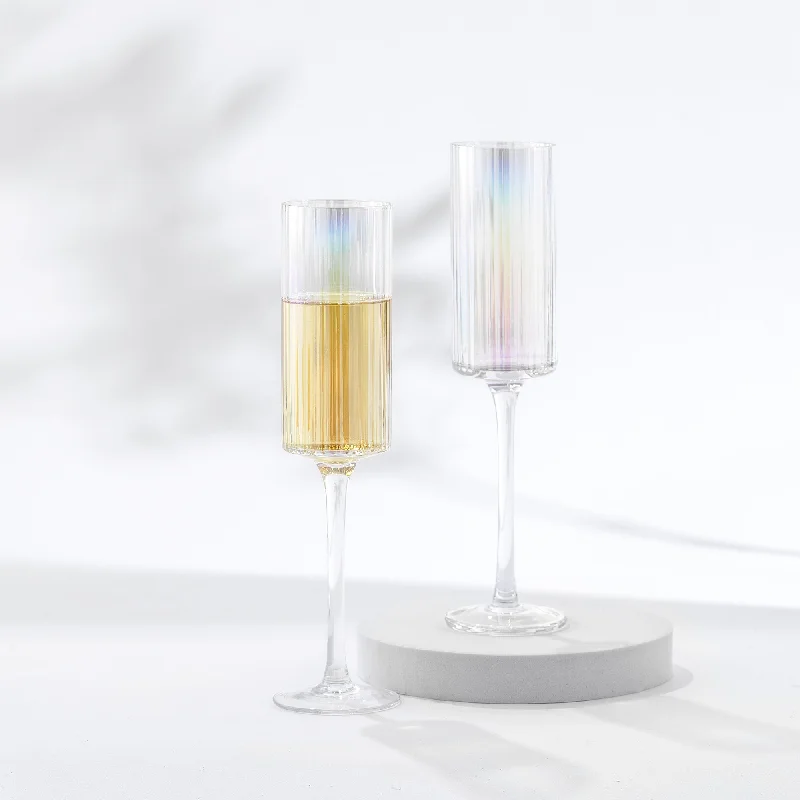 Christian Siriano NY Chroma Iridescent Champagne Flute Set