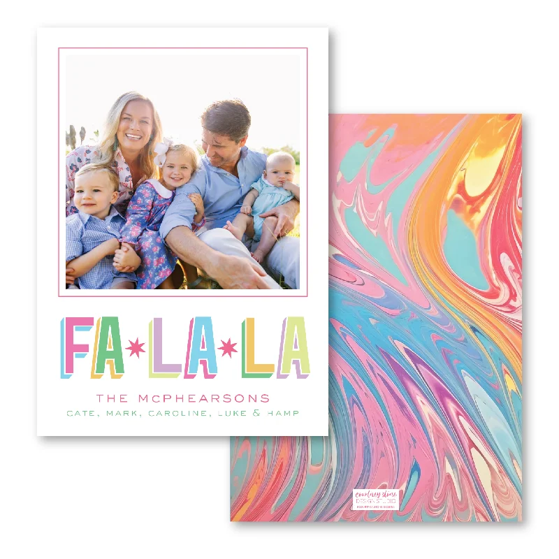 FA-LA-LA Marble Holiday Card