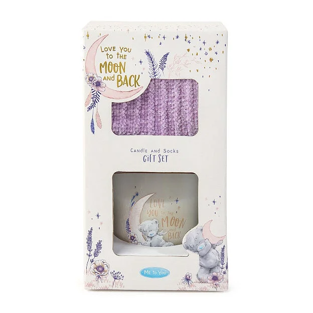 Me To You Candle & Sock Set - Moon & Back 12174