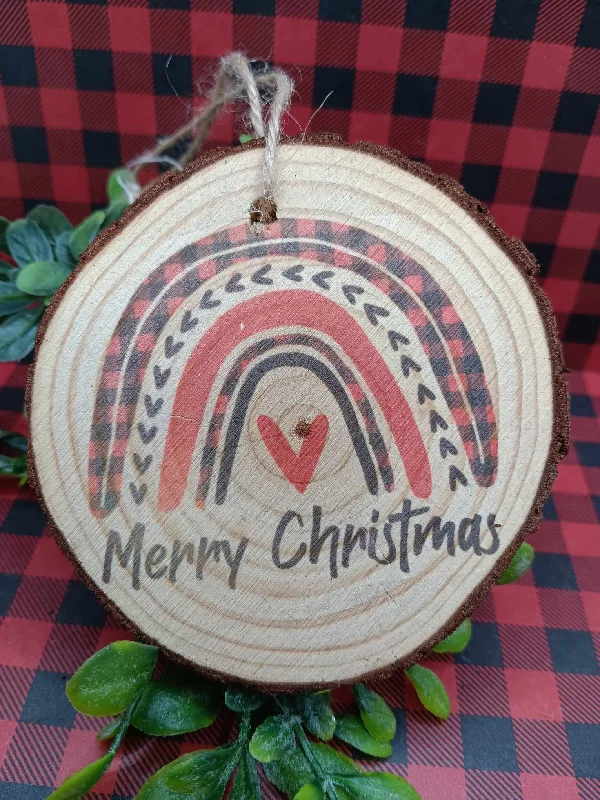 Merry Christmas Rainbow Ornament