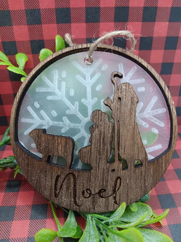 Noel Holiday Ornament - Deep Wood