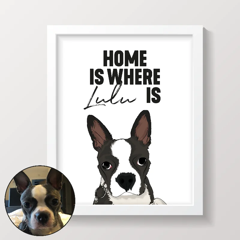 Home Is Cartoon Pet Print