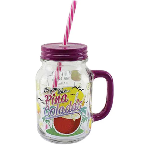 Pina Colada Jam Jar Drinking Glass