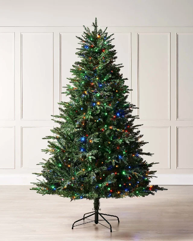 Pre-lit Grand Alaskan Fir Christmas Tree, Dual Multi Colour, 9 ft