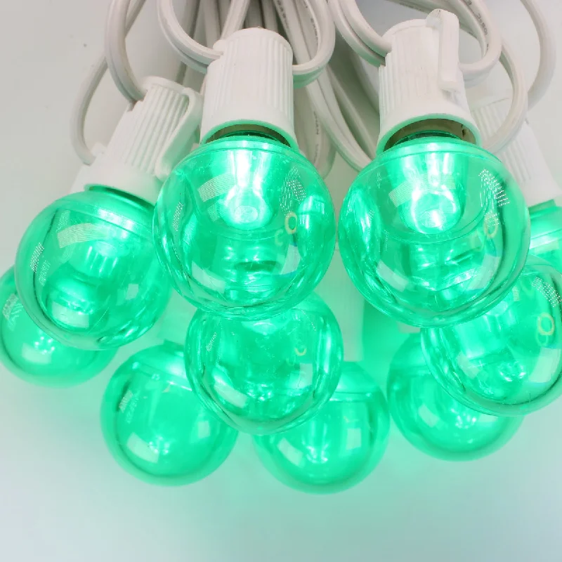 G40 Green Smooth LED Bulbs E17 Bases (25 Pack)