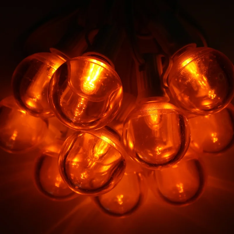 G40 Orange Smooth LED Bulbs E12 Bases (25 Pack)