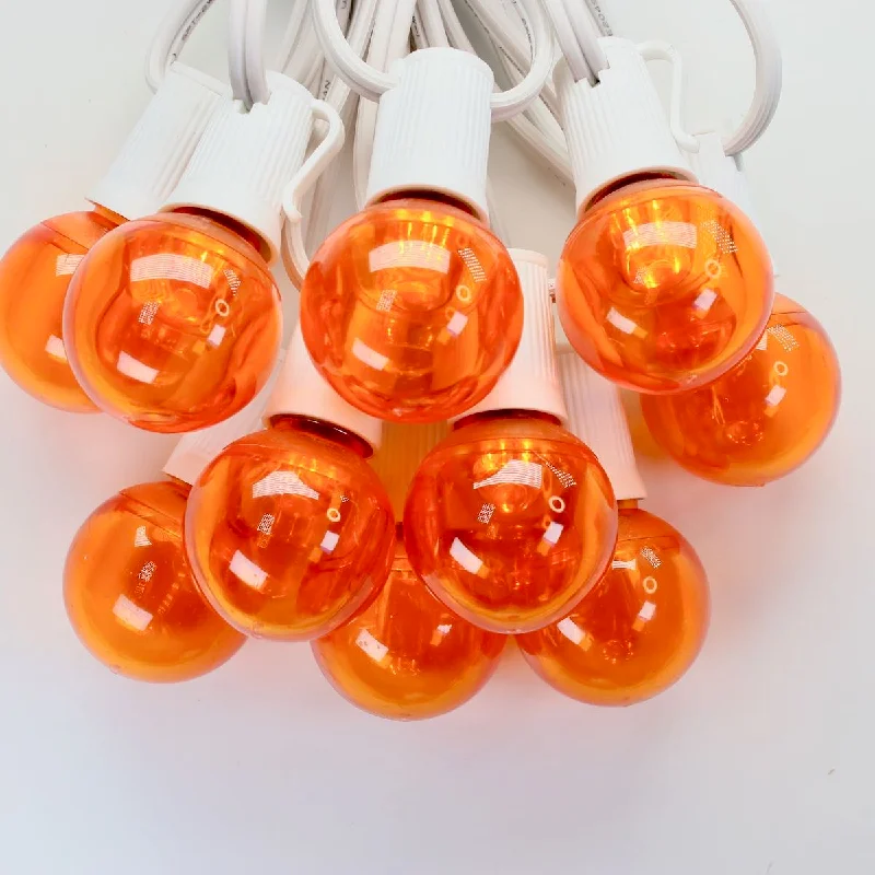 G40 Orange Smooth LED Bulbs E17 Bases (25 Pack)