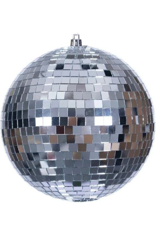 6" Silver Mirror Ball Ornament (Set of 4)