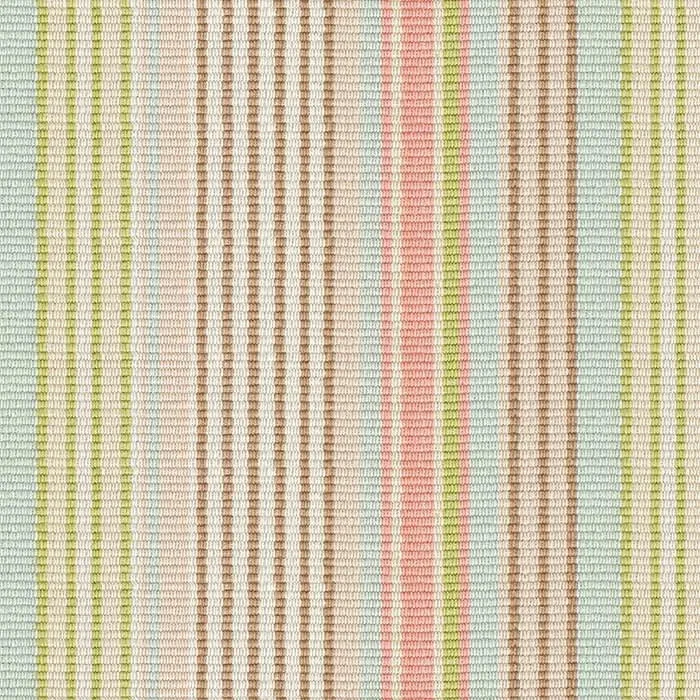 Ana Ticking Aqua Machine Washable Rug Swatch