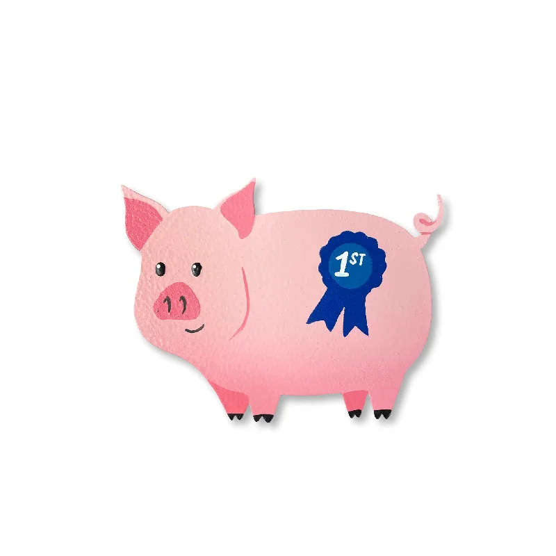 Blue Ribbon Pig Magnet