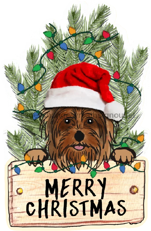 Christmas Dog Sign, wood sign, Door Hanger, DECOE-W-449, 22" Door Hanger