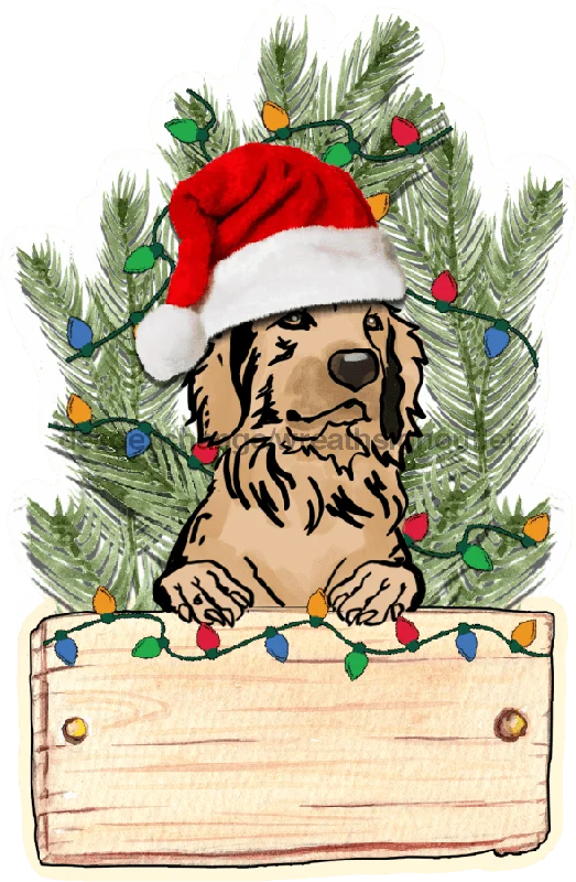 Christmas Dog Sign, wood sign, Door Hanger, DECOE-W-452, 22" Door Hanger