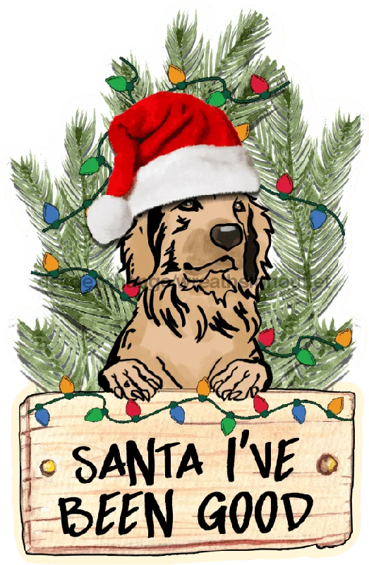 Christmas Dog Sign, wood sign, Door Hanger, DECOE-W-453, 22" Door Hanger