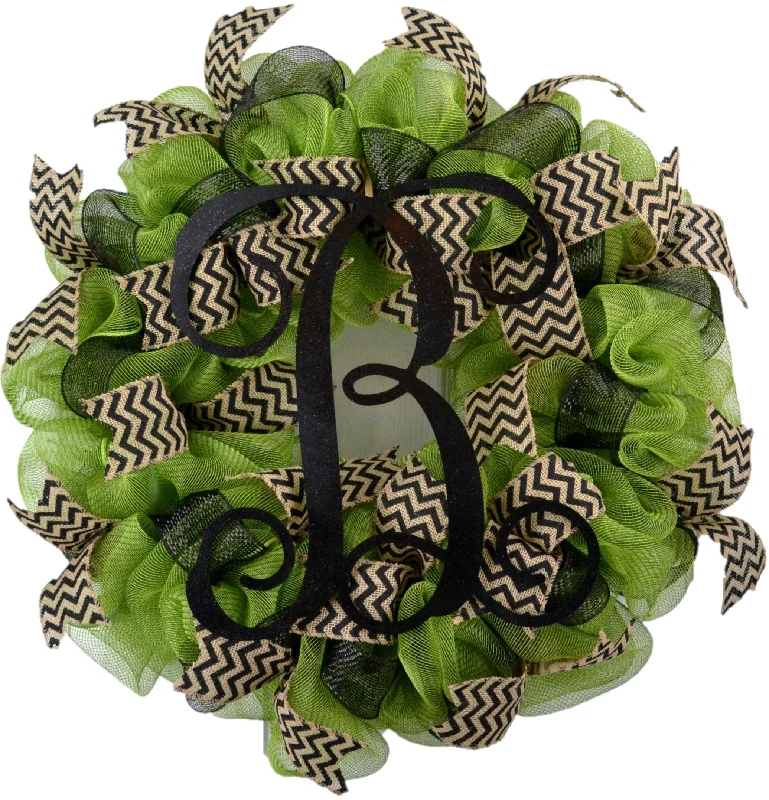 Monogram Front Door Wreath, Everyday Letter Door Wreath - Customize Me!