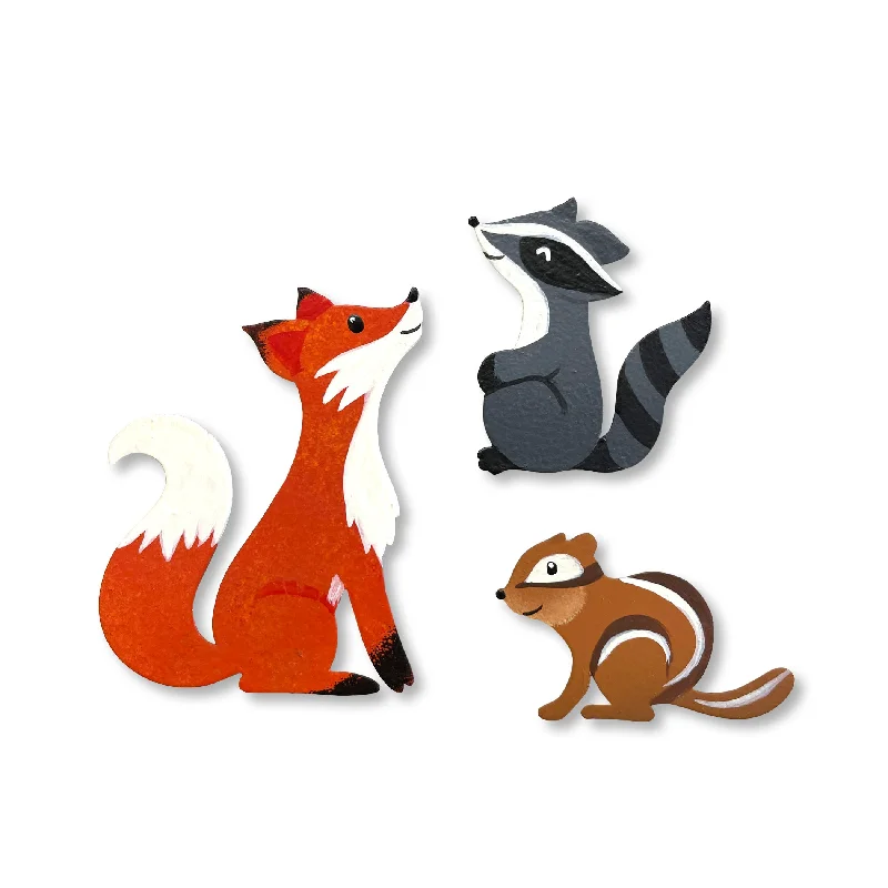 Fall Animal Magnets S/3