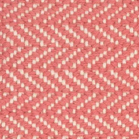 Herringbone Coral Handwoven Cotton Rug Swatch