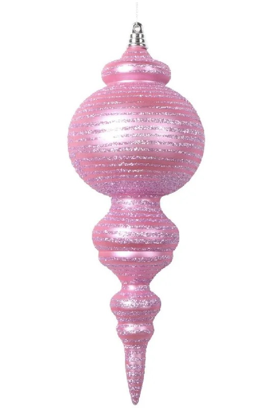 Matte Pink Finial Ornaments (Set of 2)