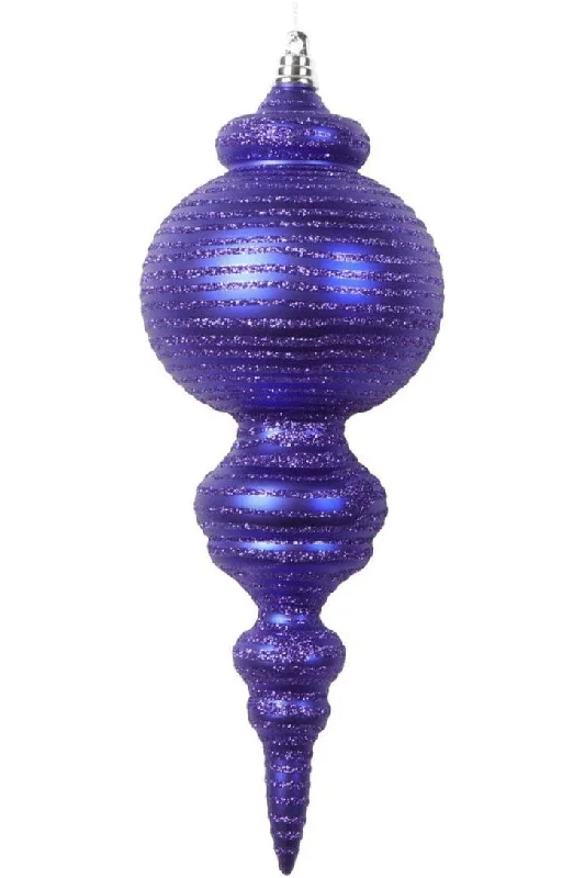 Matte Purple Finial Ornaments (Set of 2)