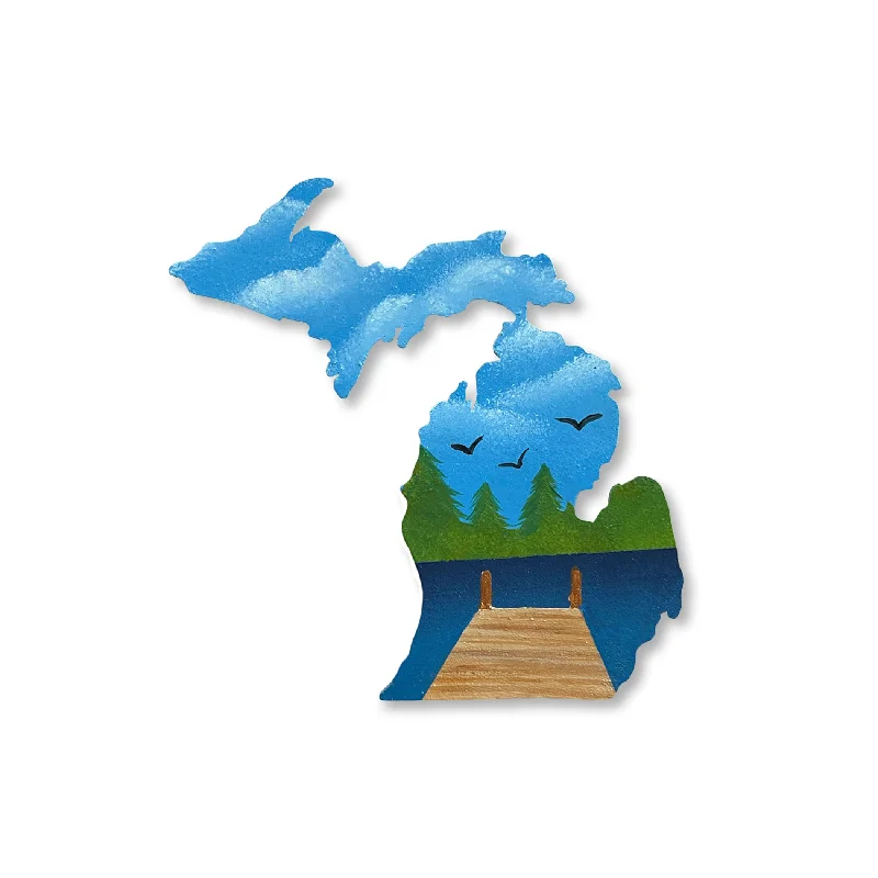 Michigan w/ Dock Scene Magnet