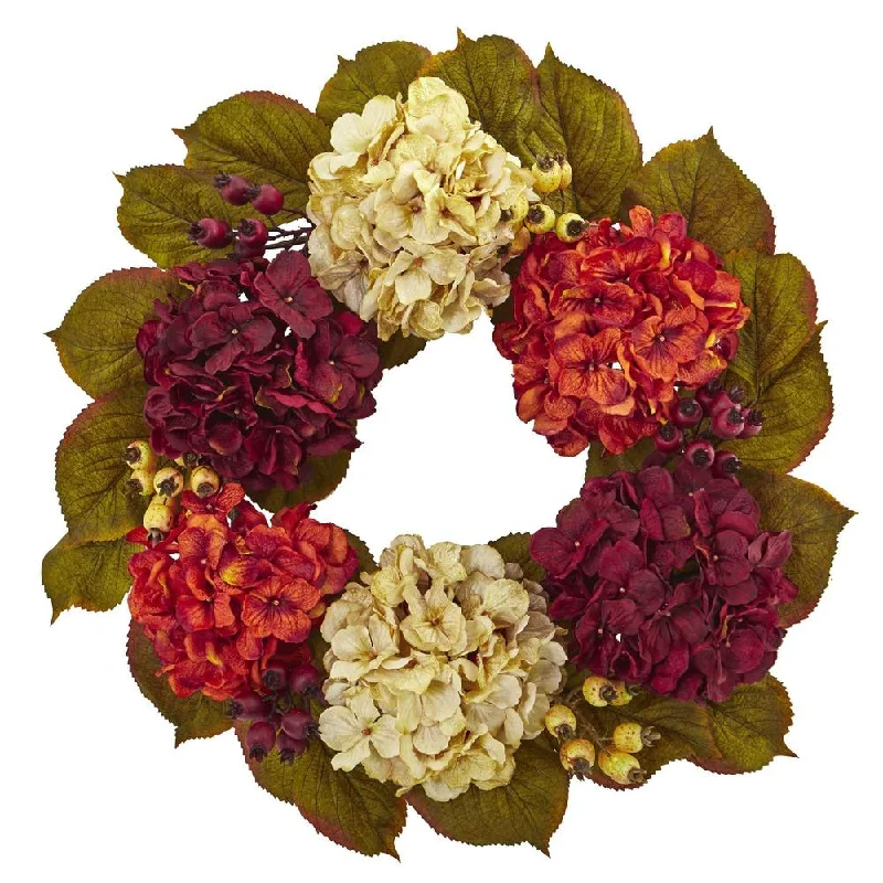 20"  Hydrangea Berry Artificial Wreath