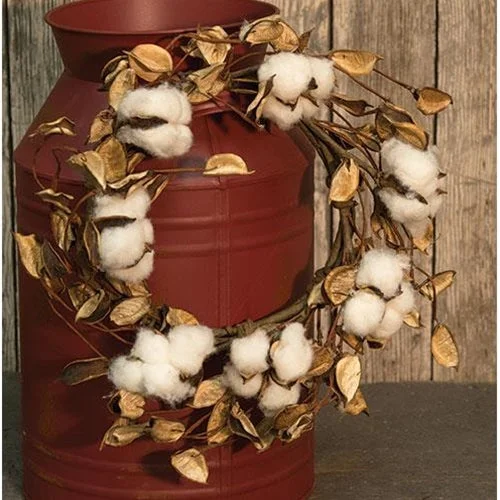 Cotton Wreath w/Shells 12" (Pack of 2)