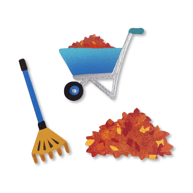 Raking Leaf Magnets S/3