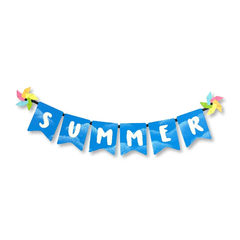 "Summer" Banner w/ Pinwheels Magnet (6.5"w)