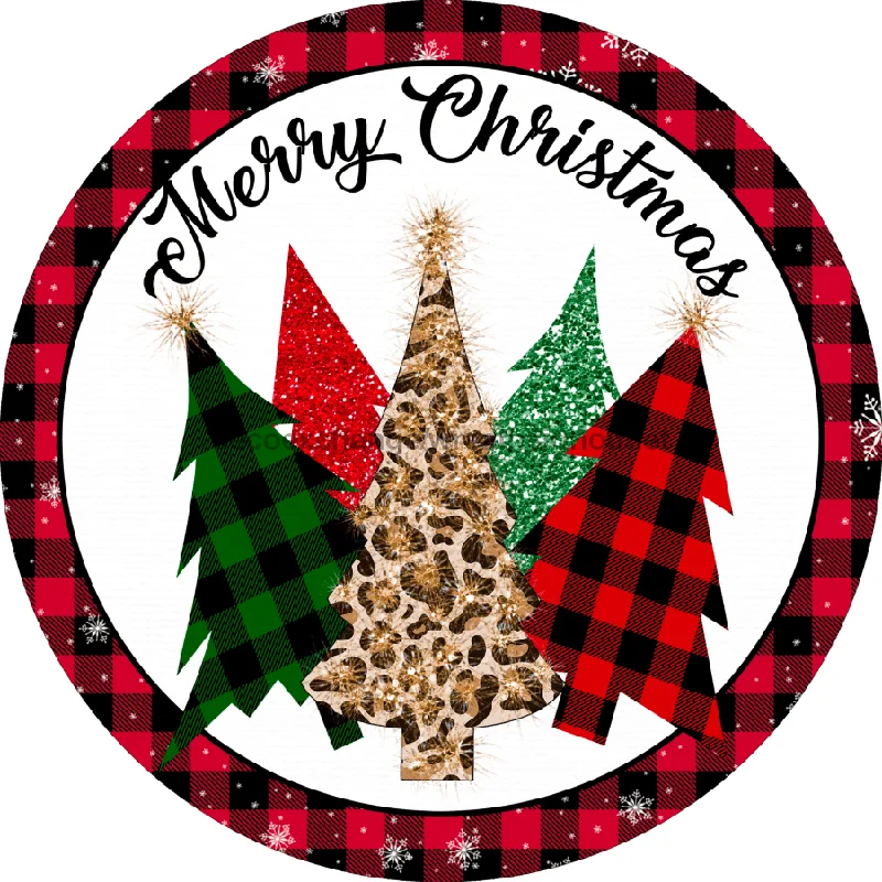 Wreath Sign, Merry Christmas, Christmas Sign, 10" Round Metal Sign DECOE-825, Sign For Wreath, 10" Metal Sign