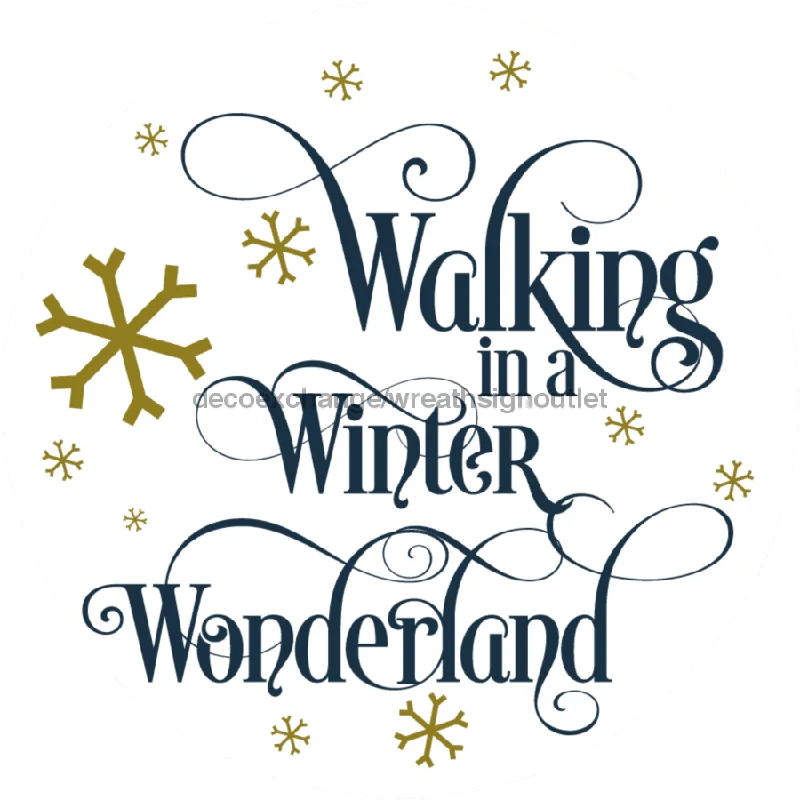 Wreath Sign, Winter Wonderland, Christmas Sign, Metal Sign, DECOE-760, Sign For Wreath, 11.75" Metal Sign